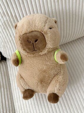 Cute Capybara Plush Stuffed Animal with Turtle Backpack